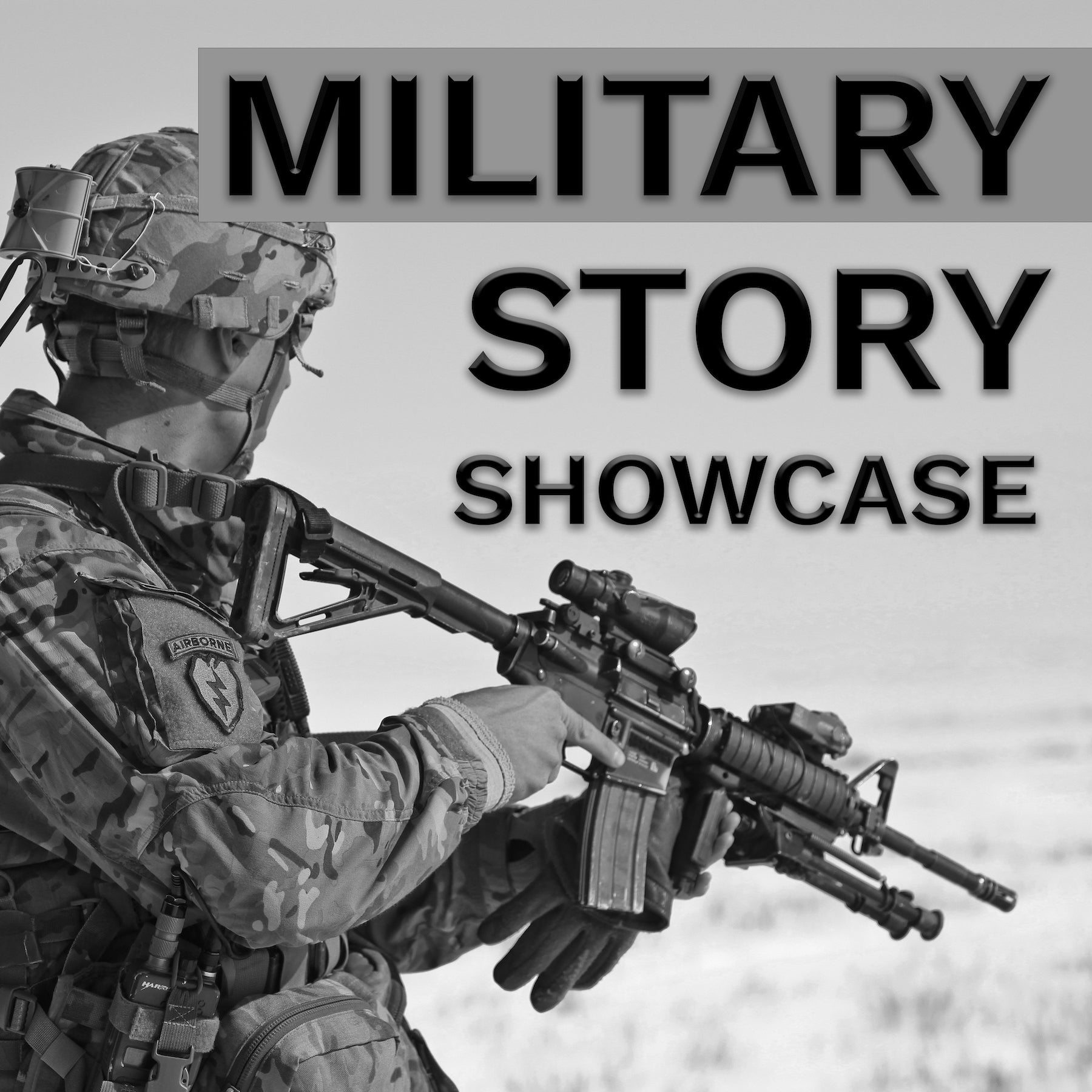 Military Story Showcase Icon - Image of Airborne Soldier with Weapon